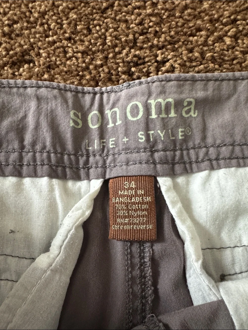 Sonoma Light Gray Men's Cargo Shorts with Multiple Pockets